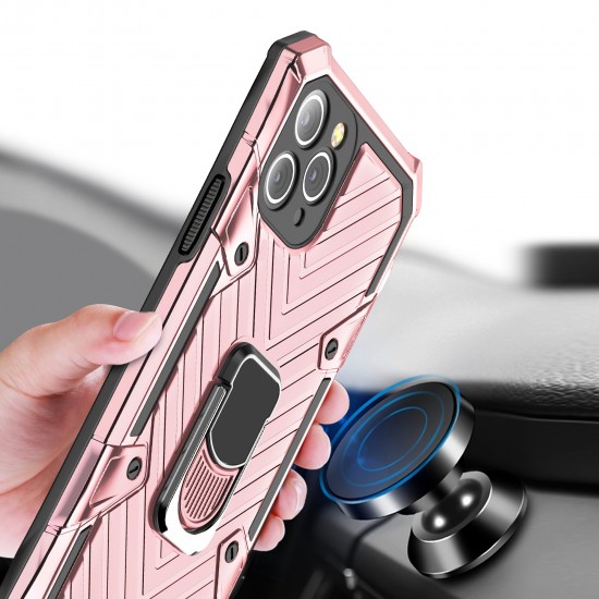 Stand Case With Slide Camera Cover & Kickstand Military Grade Heavy Duty Protective With Magnetic Holder Rose Gold Color,for IPhone 6/7/8/SE/11/12/13/X/XS/XR/XSMAX/Plus/Pro/Pro Max