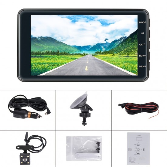 1pc 4.0 Inch 1080P Car DVR Camera Dashcam, Car Driving Recorder With Rear View Camera