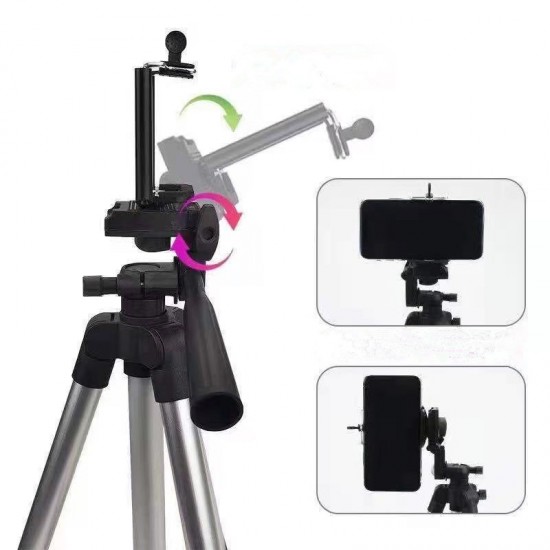 Extendable Tripod Stand, 3 In 1 Professional Camera Holder With Phone Clip Tripod Adjustable Tripod For Mobile Phone