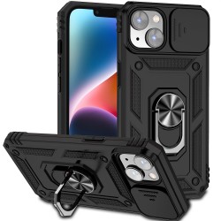 Camera Cover & Kickstand, Slide Lens Protection + 360° Rotate Ring Stand, Impact-Resistant, Shockproof, Protective Bumper For IPhone14/14Plus/14Pro/14ProMax