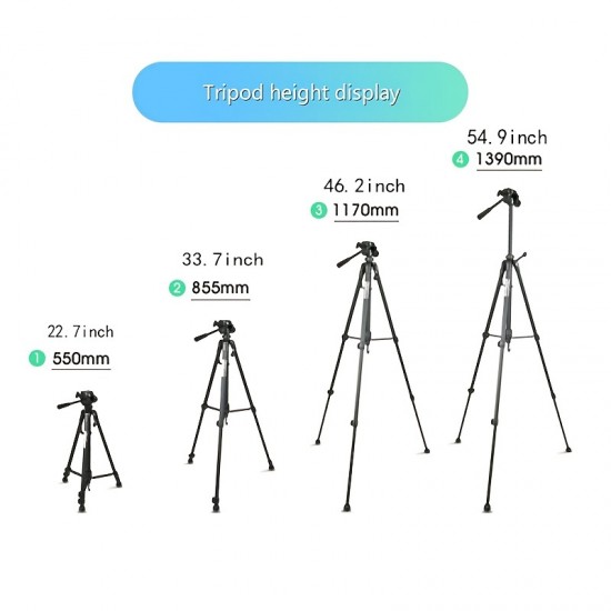 WT-3520 Pro Aluminum Tripod Phone Holder Stand With Waterproof Tripod Carry Case For Smartphone/ DSLR Camera