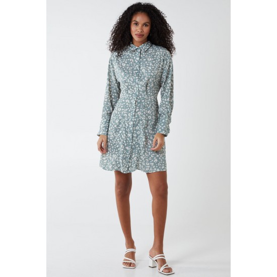 Animal Print Shirt Dress