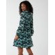 Geometric Print Blouson Dress