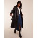 Faux Leather Belted Trench Coat