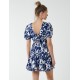 Round Neck Mini Dress With Tiered Frill Hem