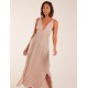 Rope Detail Plunge V-Neck Split Hem Maxi Dress