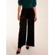 Wide Leg Textured Velour Trouser