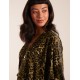 Leopard Zip Front Diamante Tunic Top