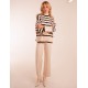 Wide Stripe Roll Neck Jumper