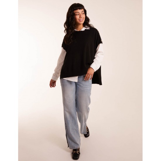 Oversized Button Shoulder Top