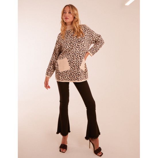 Animal Print Pocket Jumper