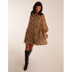 Keyhole Long Sleeve Swing Dress