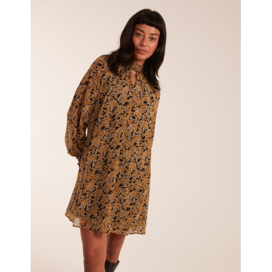 Keyhole Long Sleeve Swing Dress