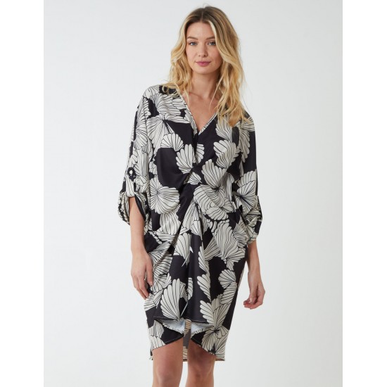 Twist Front Floral Print Tunic