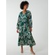 Abstract Floral Belted Maxi Dress