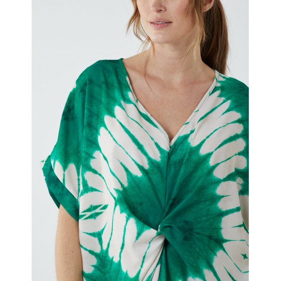 Tie Dye Twist Knot Tunic Dress