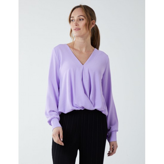 Crossover Woven Plain Blouse