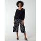 Pleated Abstract Wide Leg Trousers