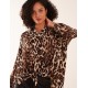 Animal Hi Low Hem Blouse