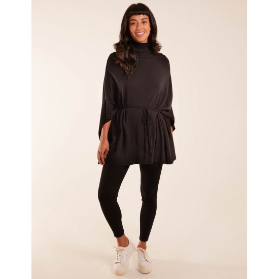 Roll Neck Drawstring Poncho