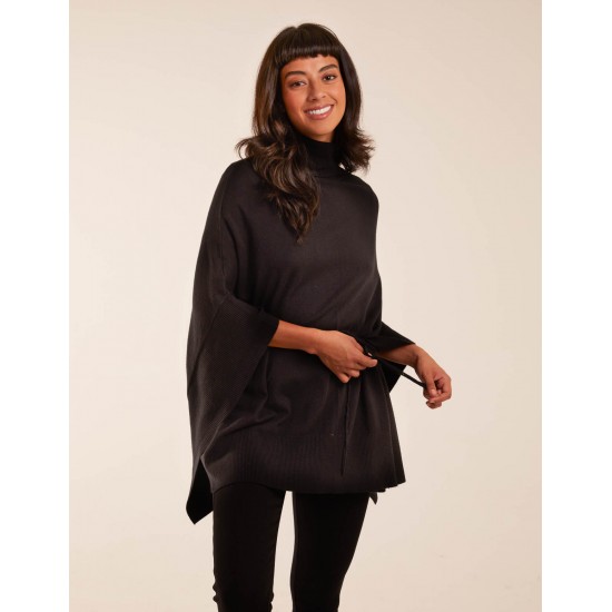 Roll Neck Drawstring Poncho