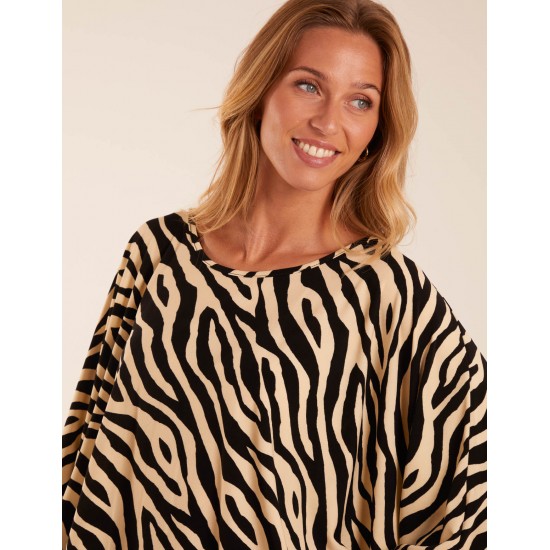 Zebra Print Oversize Top