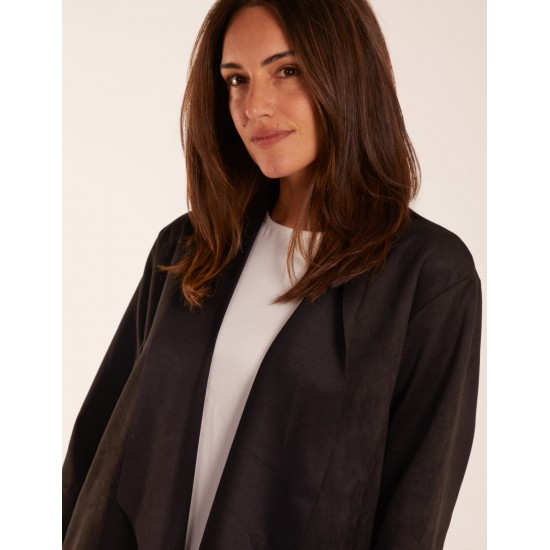 Suede Look Waterfall Jacket