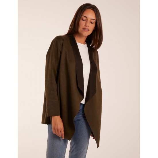 Suede Look Waterfall Jacket