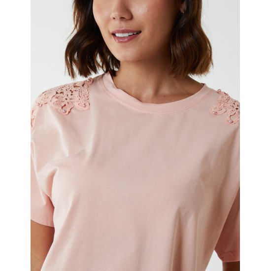 Embellished Shoulder Basic Top