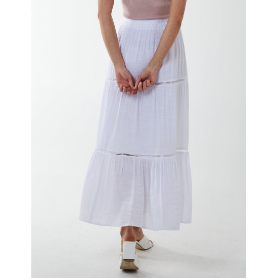 Ladder Trim Midi Skirt