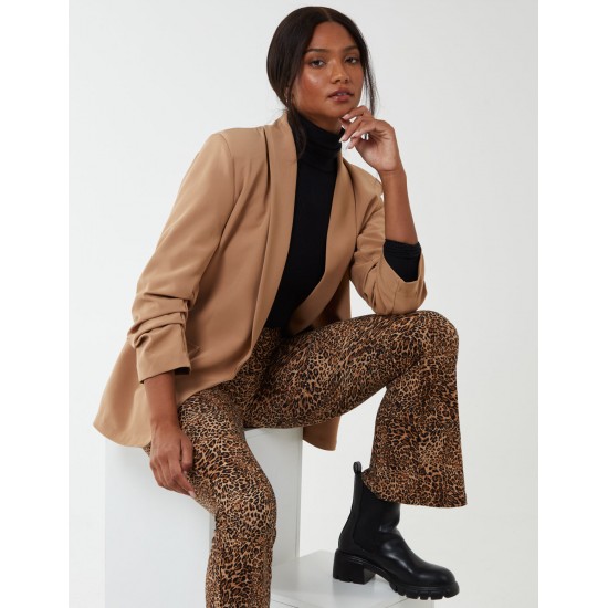 Leopard Print Flared Pants