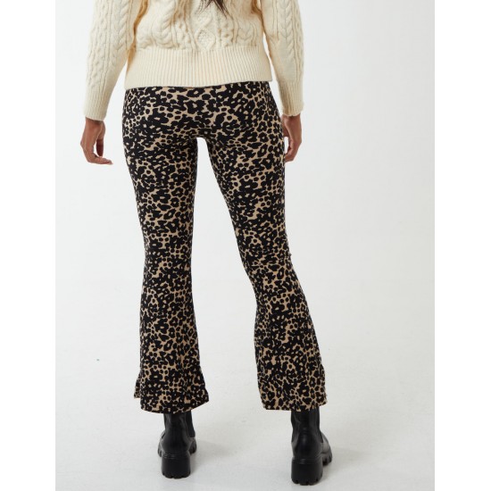 Leopard Print Flared Pants