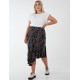 Curve Asymmetric Hem Midi Skirt