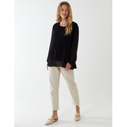 Long Sleeve Pleated Top