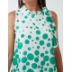 Sleeveless Polka Dot Top With Tie Neck