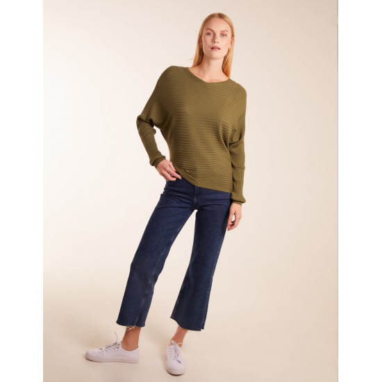 Ribbed Batwing Jumper