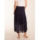 Pleated Deep Waist Band Midi Skirt