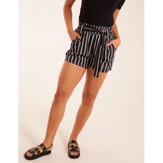 Stripe Belted Shorts