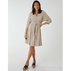 V Neck Crunchy Stitch Batwing Dress