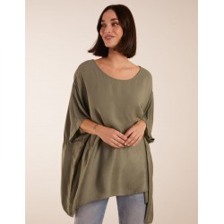 Oversized Satin Hem Top